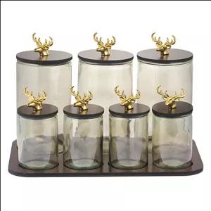 ست پاسماوری 7 پارچه طرح گوزن کد 1701 به همراه استند