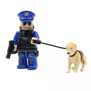 فیگور ناب سل مدل پلیس و سگ لگویی همراه با کلت کد police003 ارتفاع 10 سانتی متر