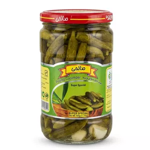 خیارشور ریز پاستوریزه سوپر ویژه صالحی - 650 گرم مجموعه 12 عددی
