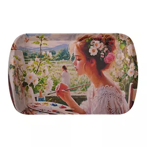 سینی دسته دار مهروز مدل A-1003 نقاش سایز 25×39 سانتی متر
