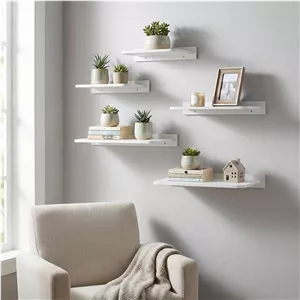 شلف دیواری خونه خاص مدل پایه مخفی کد 30cm مجموعه 5 عددی