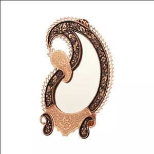 آینه مسی الماس تراش مدل بته جقه کد 25