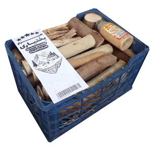 هیزم باغی بختیاری مدل 5 ستاره سبدی وزن 7.5 کیلوگرم به همراه آتش زنه