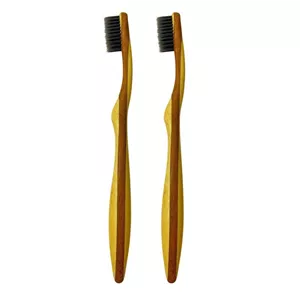 مسواک بامبو مدل چوبی با برس نرم مجموعه 2 عددی 