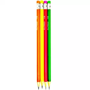 مداد مشکی آلفرد طرح رنگارنگ بسته 4 عددی