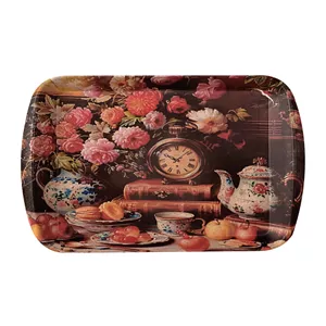 سینی دسته دار مهروز مدل A-1003 عصرانه سایز 25×39 سانتی متر