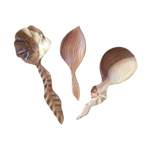 قاشق چوبی مدل گل بسته سه عددی 