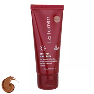 کرم ضدآفتاب رنگی لافارر مدل SPF40، مناسب پوست‌های معمولی و خشک، حجم 40 میلی‌لیتر