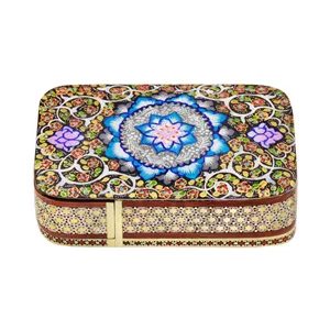 جاکارتی خاتم کاری چوبی فراز هنر مدل استخوانی طرح نقاشی اسلیمی کد 3