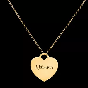گردنبند طلا 18 عیار زنانه با زنجیر حلقه‌ای (فلامینگو) لیردا مدل اسم نیلوفر 129027 