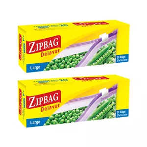 کیسه زیپ دار زیپ بگ دلاور مدل اسلایدر متوسط Large دو بسته 20 عددی