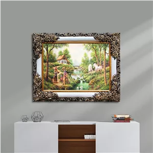 تابلو فرش ماشینی نارسیس مدل منظره سنتی کد 34-1