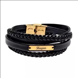 دستبند طلا 18 عیار مردانه لیردا مدل اسم شایان 30304