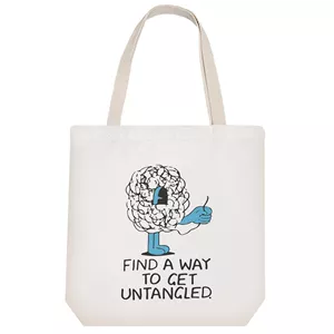 ساک خرید پارچه ای خندالو طرح Find A Way To Get Untangled مدل توت بگ کد 6697