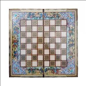 صفحه شطرنج خاتم کاری مدل چوگان کد 402