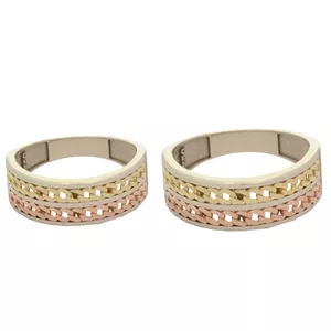 ست حلقه طلا 18 عیار زنانه و مردانه طلای مستجابی مدل فاران کد T2348