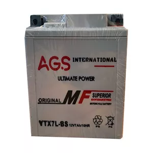 باتری موتورسیکلت ای جی اس مدل YTX7L-BS 12V-7Ah بلند