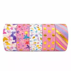 چسب کاغذی مدل واشی طلاکوب فانتزی عرض1.5 سانتی متر کد11 بسته 5 عددی