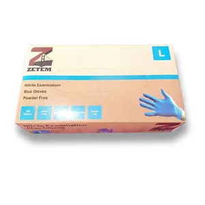 دستکش نیتریل غیر پودری زیتم مدل 01L سایز لارژ بسته ۱۰۰ عددی