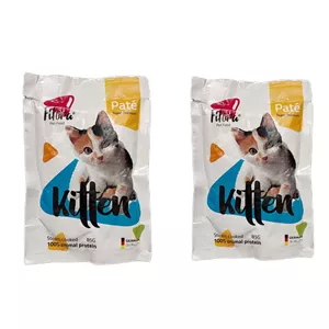 پوچ بچه گربه فیفورا مدل پته ترکیبی وزن 85 گرم بسته 2 عددی