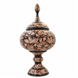 شکلات خوری مسی صنایع دستی فاخر مدل الماس تراش دو الماسه طرح هنری کد 43p22 