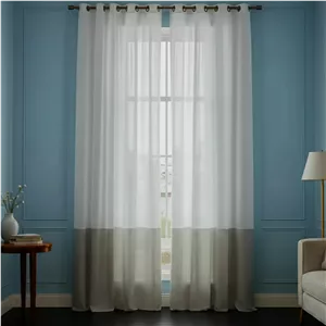 پرده پانچ تیکو دکو مدل کتان شفاف حاشیه دار سایز 280 × 140 سانتی‌متر مجموعه‌ 2 عددی