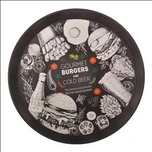 سینی بدون دسته مهروز مدل 6004  طرح Burgers سایز 40*40 سانتیمتر