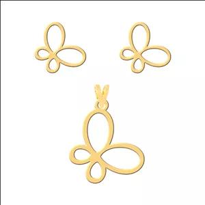 نیم ست طلا 18 عیار زنانه فرشته مدل پروانه کد WANR0000010