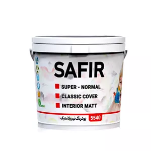 رنگ نیم پلاستیک سفید سفیر کد 5540 وزن 4 کیلوگرم
