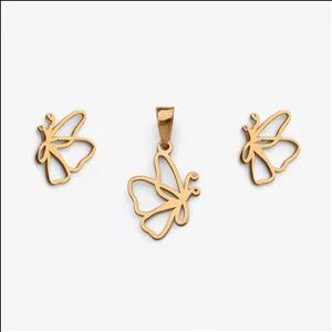 نیم ست طلا 18 عیار زنانه سایا گلد مدل پروانه ns11