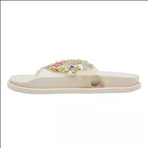 دمپایی لاانگشتی زنانه پاپا مدل مروارید سنگی کد WW.07