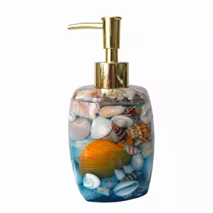 پمپ مایع دستشویی رو میزی مدل رزینی طرح صدف کد 02