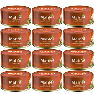 کنسرو ماهی تن در روغن با ادویه کاری و فلفل محفل - 180 گرم بسته 12 عددی