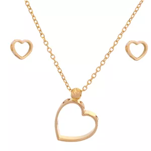 نیم ست طلا 18 عیار زنانه طلای مستجابی مدل قلب کارتیر 1707 کد 865322