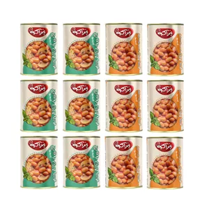 کنسرو لوبیا چیتی با قارچ و لوبیا چیتی پتراکو - 380 گرم بسته 12 عددی