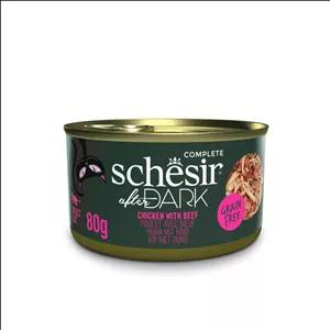 کنسرو گربه بالغ شسیر مدل تکه ای در سس طعم گوشت گاو، مرغ وزن 80 گرم