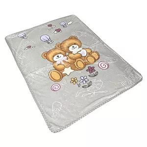 پتو کودک مدل خرس دوقلو سایز 120x100 سانتی متر