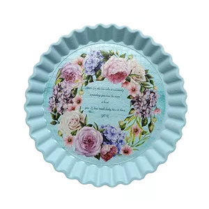 سینی بدون دسته مدل شقایق سایز 34*34 سانتی متر