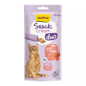بستنی گربه جیم کت مدل Snack Cream Duo طعم ماهی سالمون و گوجه فرنگی وزن 90 گرم