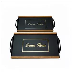 سینی دسته دار مدل مستطیل طرح Dream Home مجموعه دو عددی