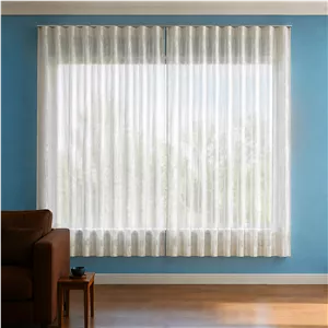 پرده تیکو دکو مدل مینیمال ست کامل اماده طرح حریر ابریشم محو سایز 180 × 230 سانتی‌متر مجموعه 9 عددی