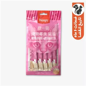 بستنی گربه ونپی مدل سفارش چین با طعم ماهی تن و کاد بسته 5 عددی