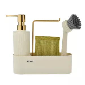 پمپ مایع ظرفشویی رومیزی لیمون مدل استند دار همراه فرچه کد HS2124 