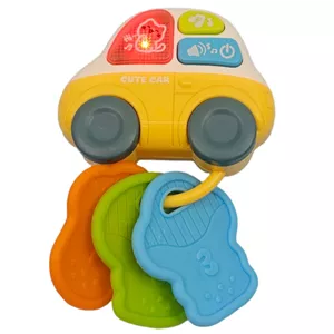 اسباب بازی ناب سل مدل جغجغه دندان گیر طرح ماشین موزیکال چراغدار به همراه کلید کد MUSICAL CAR CUTE BABY TOYS