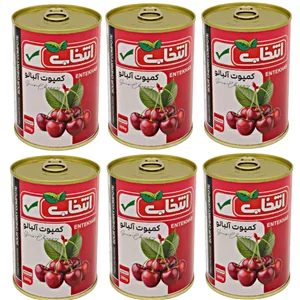 کمپوت آلبالو انتخاب - 380 گرم بسته 6 عددی