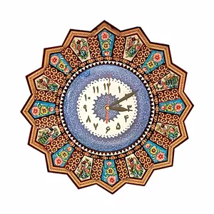 ساعت خاتم کاری چوبی طرح مهرگان کد FA37 