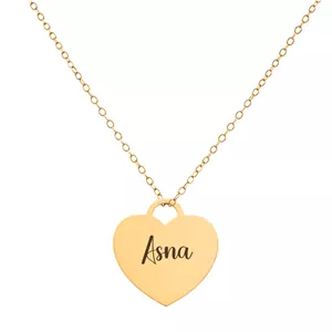 گردنبند طلا 18 عیار زنانه با زنجیر حلقه‌ای (فلامینگو) لیردا مدل اسم آسنا 909090 