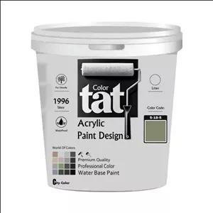 رنگ سبز زیتونی نیمه مات اکرولیک تات کد 5-18-5 حجم 4لیتر