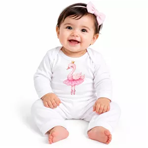 ست بادی آستین بلند و شلوار راحتی نوزادی نیل کوک مدل Flamingo