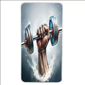 حوله ورزشی طرح وزنه کد h234 سایز 100x50 سانتی متر